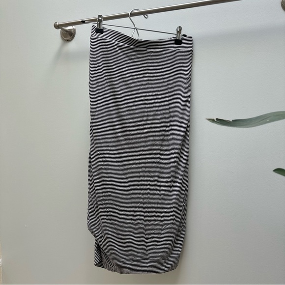 Anthropologie XS S Pencil Stretchy Stripe Skirt Midi - Picture 3 of 6